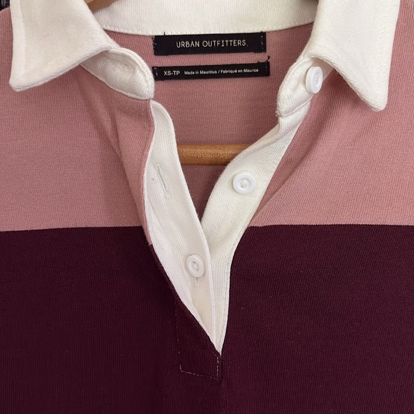 Urban Outfitters Rugby Dress Cotton Long Sleeve Polo Burgundy Pink Size XS - Picture 3 of 8